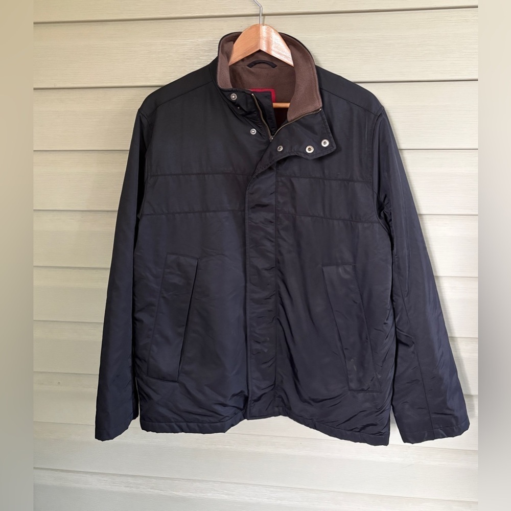 COLE HAAN men’s jacket thermore insulated classic fall winter black coat M EUC